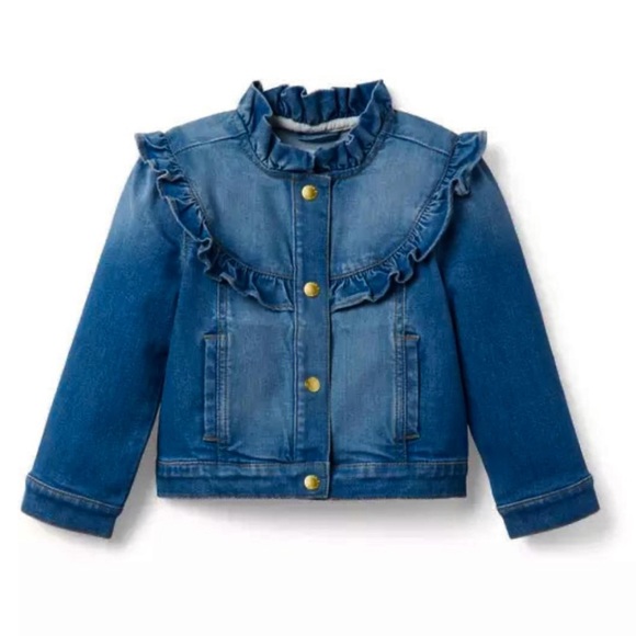 Janie and Jack Other - NWT Janie and Jack Ruffled Blue Jean Jacket